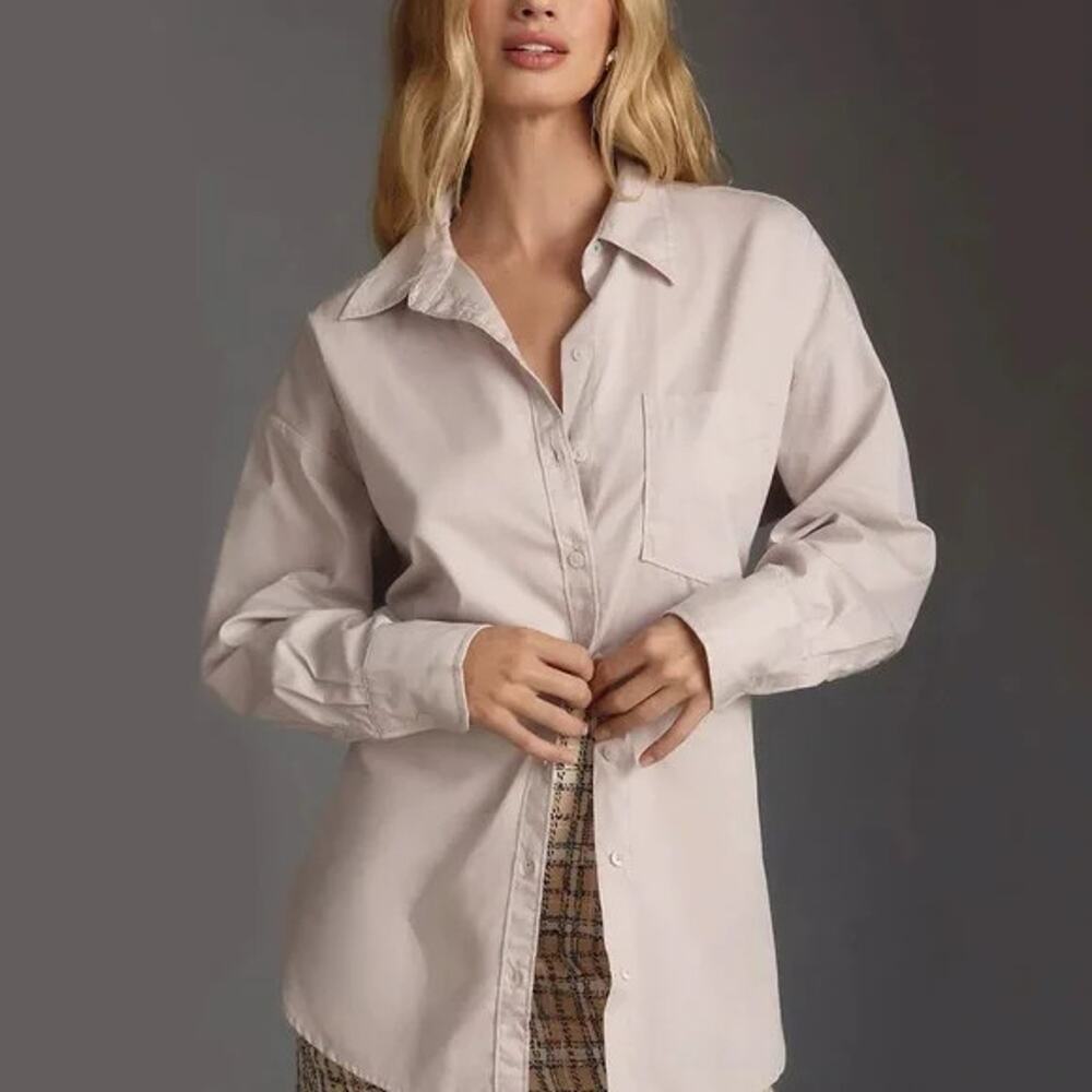 Maeve Anthropologie Top XS Bennet Buttondown Shirt Long Sleeve 100% Cotton